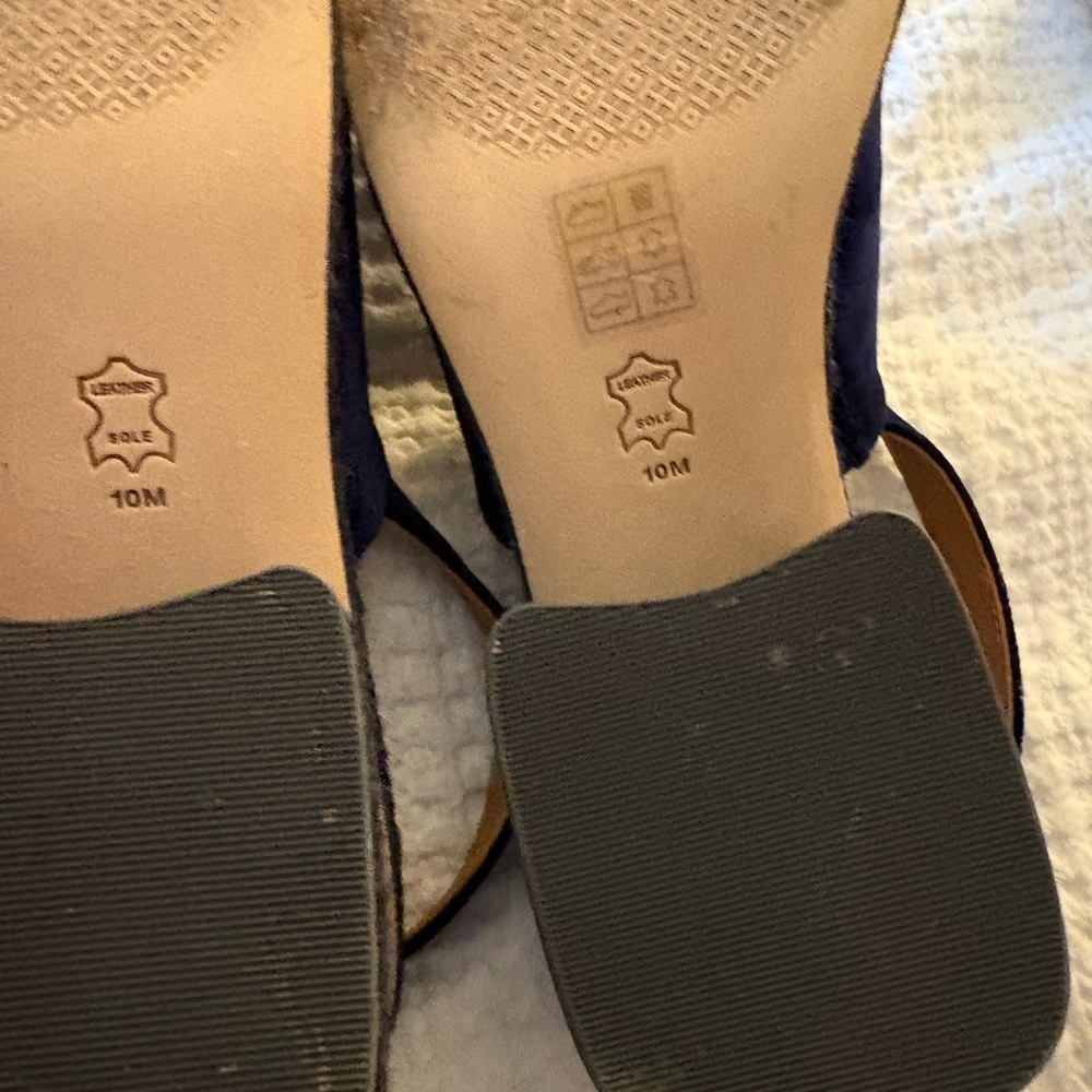 Tory Burch Dark Blue Velvet Sandals - Picture 6 of 7